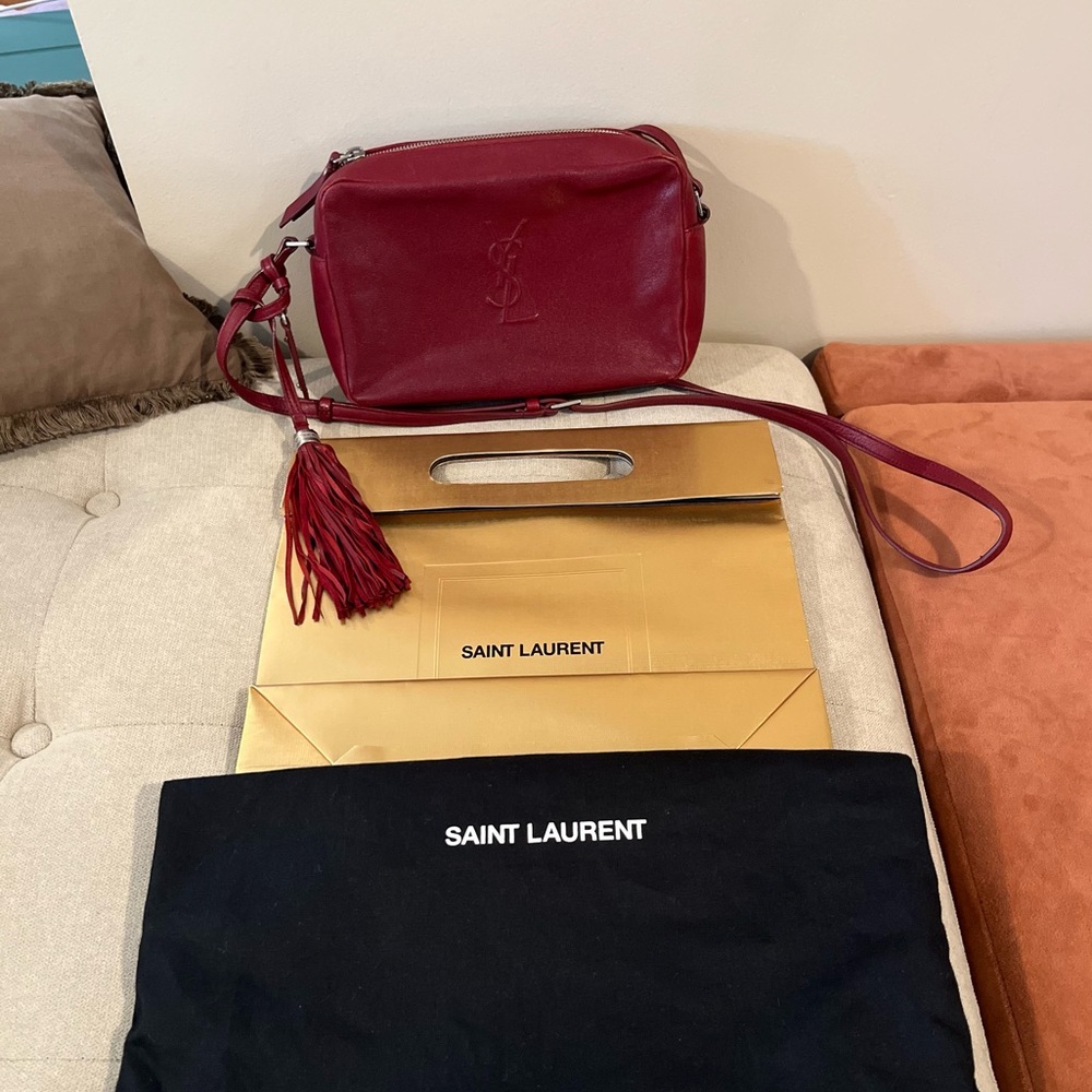Saint Laurent Dark Red Leather Lou Camera bag - Picture 7 of 15